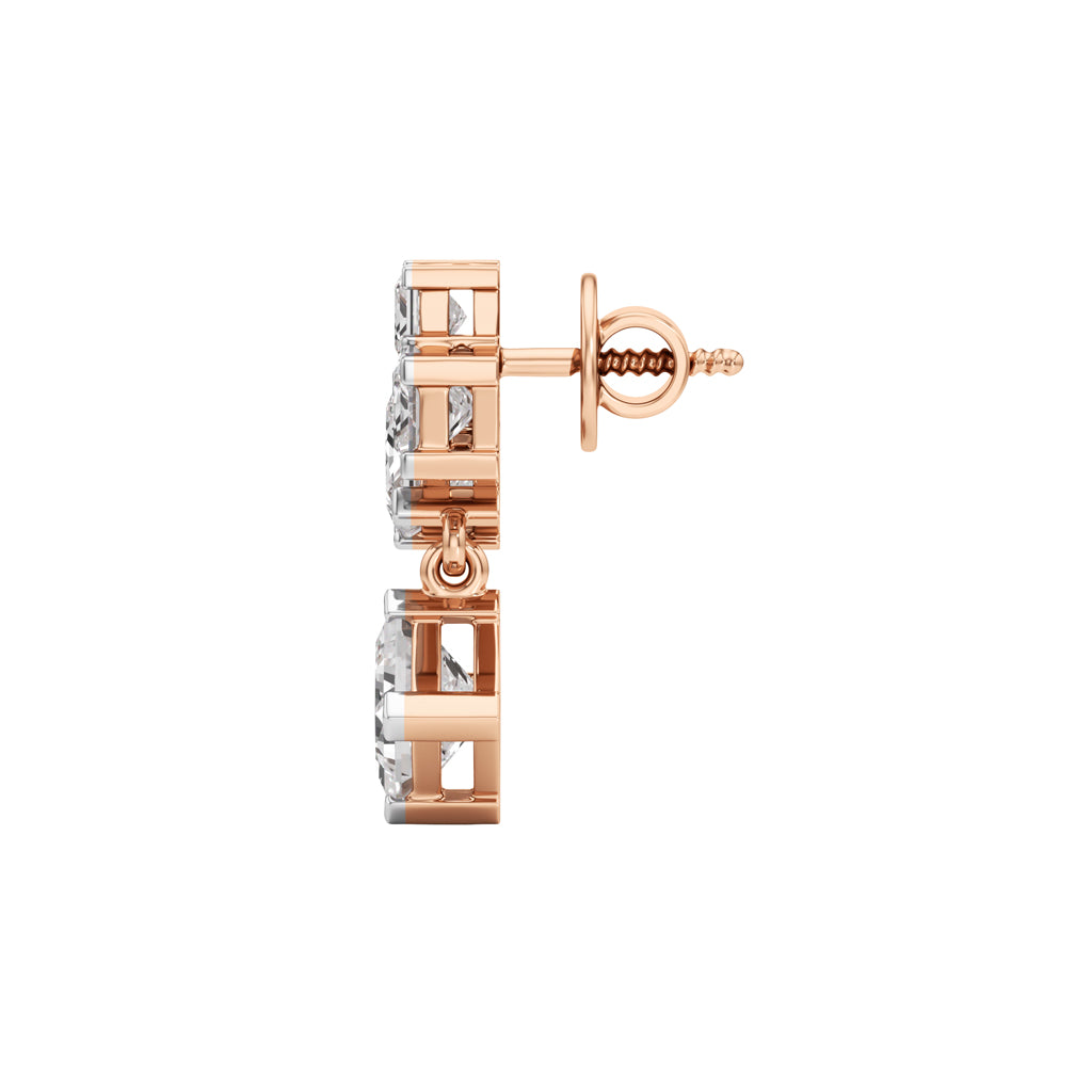 325Ct Princess Shape Fancy Studs Earrings
