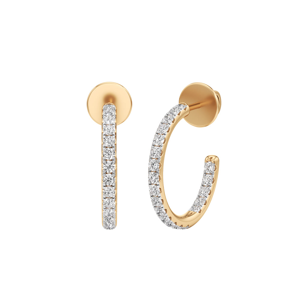 05Ct Round ShapeHoops Earrings