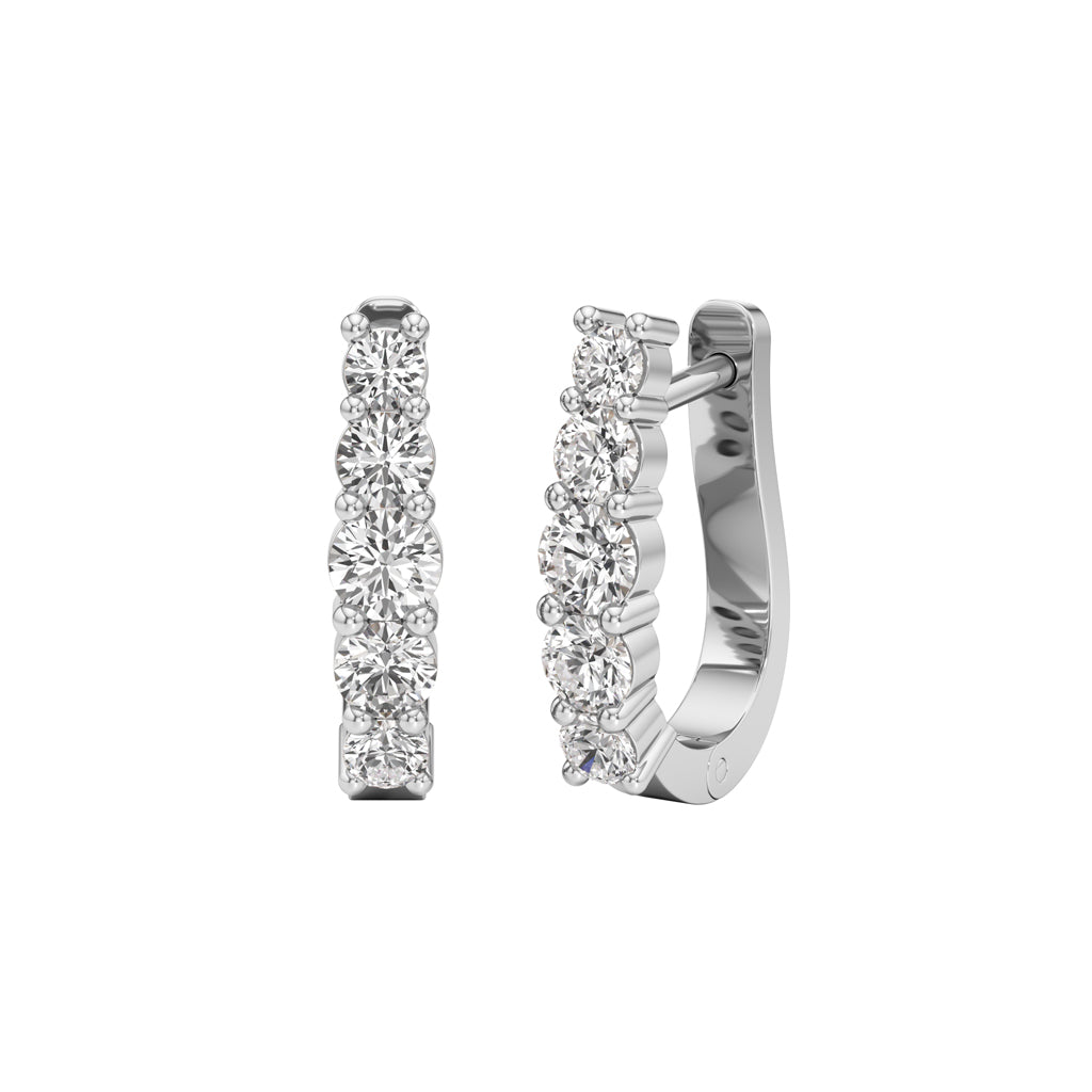 1Ct Round ShapeHoops Earrings