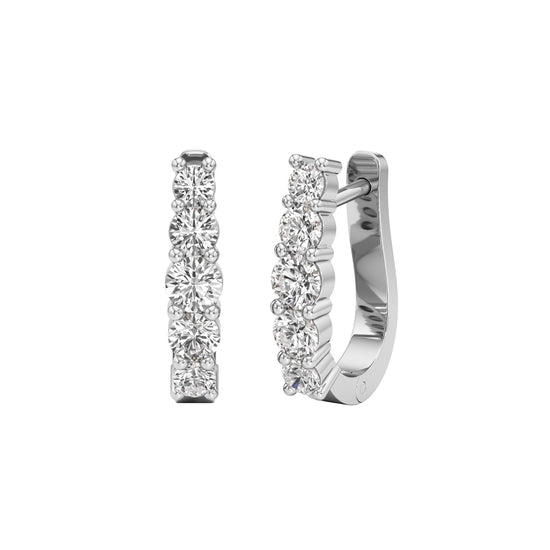1Ct Round ShapeHoops Earrings