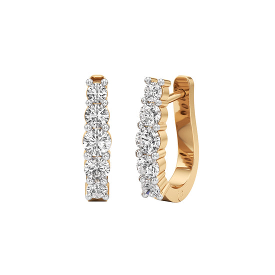 1Ct Round ShapeHoops Earrings