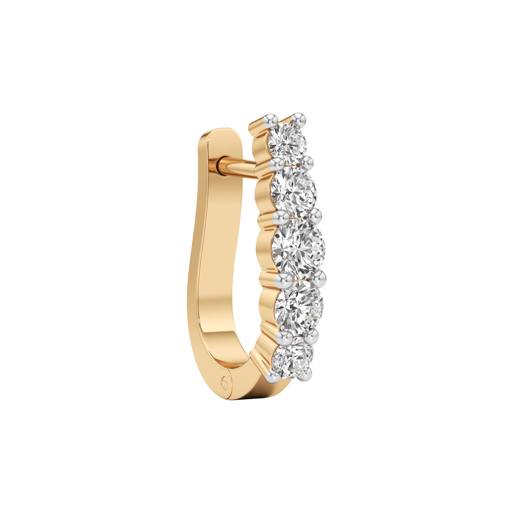 1Ct Round ShapeHoops Earrings