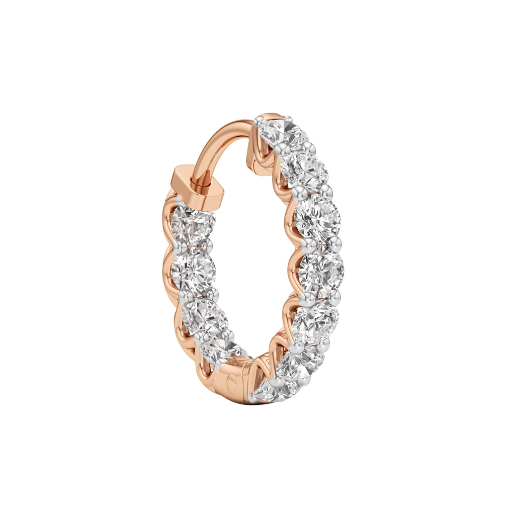 2Ct Round ShapeHoops Earrings