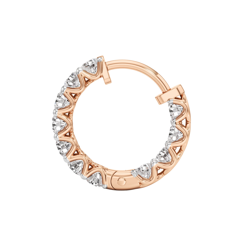 2Ct Round ShapeHoops Earrings
