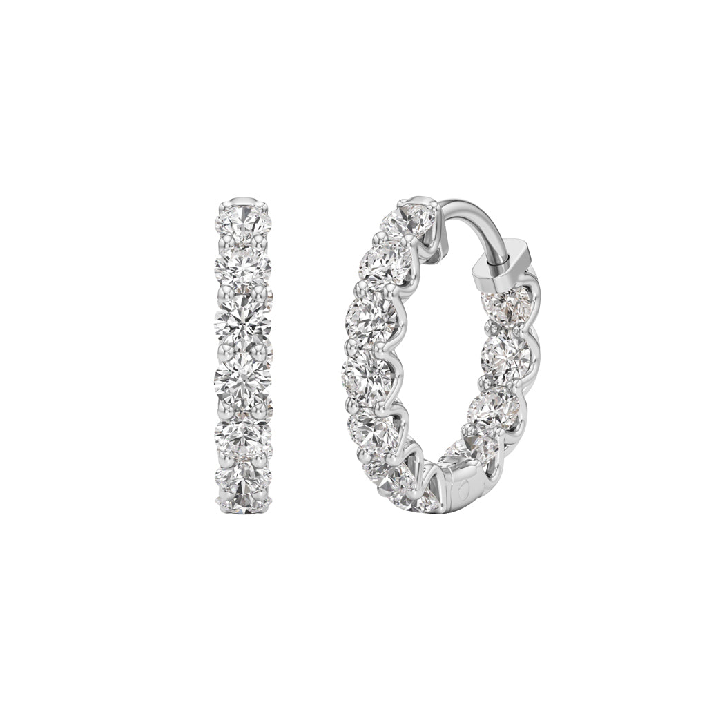 2Ct Round ShapeHoops Earrings