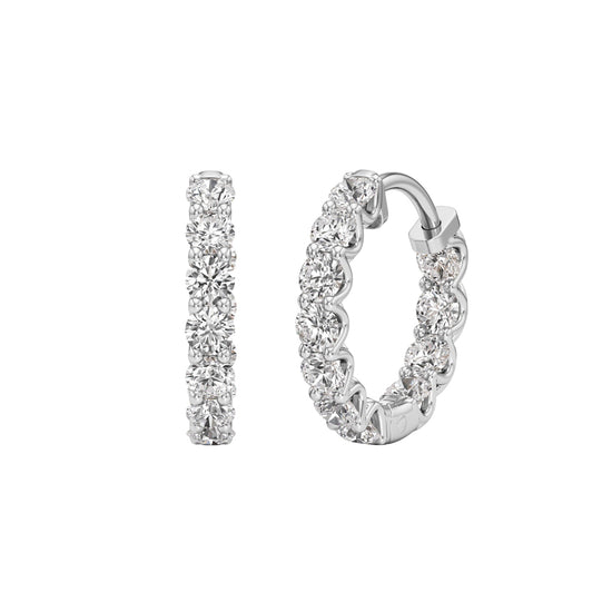 2Ct Round ShapeHoops Earrings
