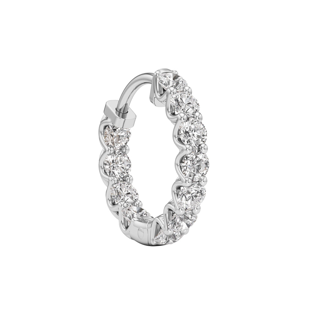 2Ct Round ShapeHoops Earrings