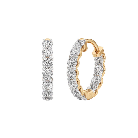 2Ct Round ShapeHoops Earrings