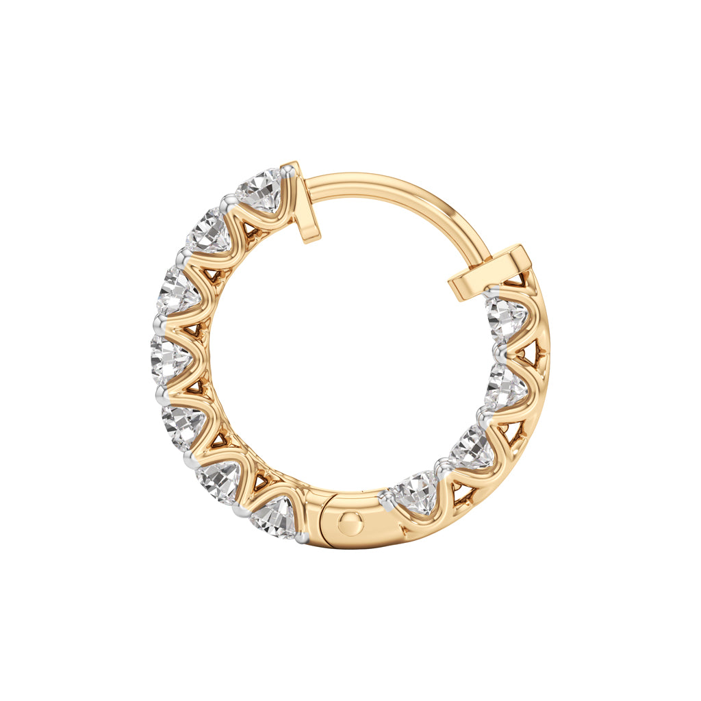2Ct Round ShapeHoops Earrings