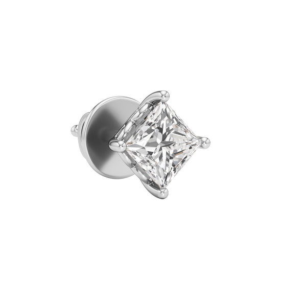 1Ct Princess Shape Solitaire Studs Earrings