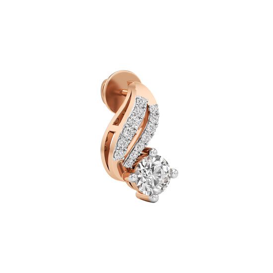 075Ct Round Shape Fancy Studs Earrings