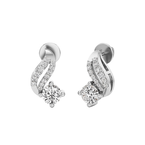 075Ct Round Shape Fancy Studs Earrings