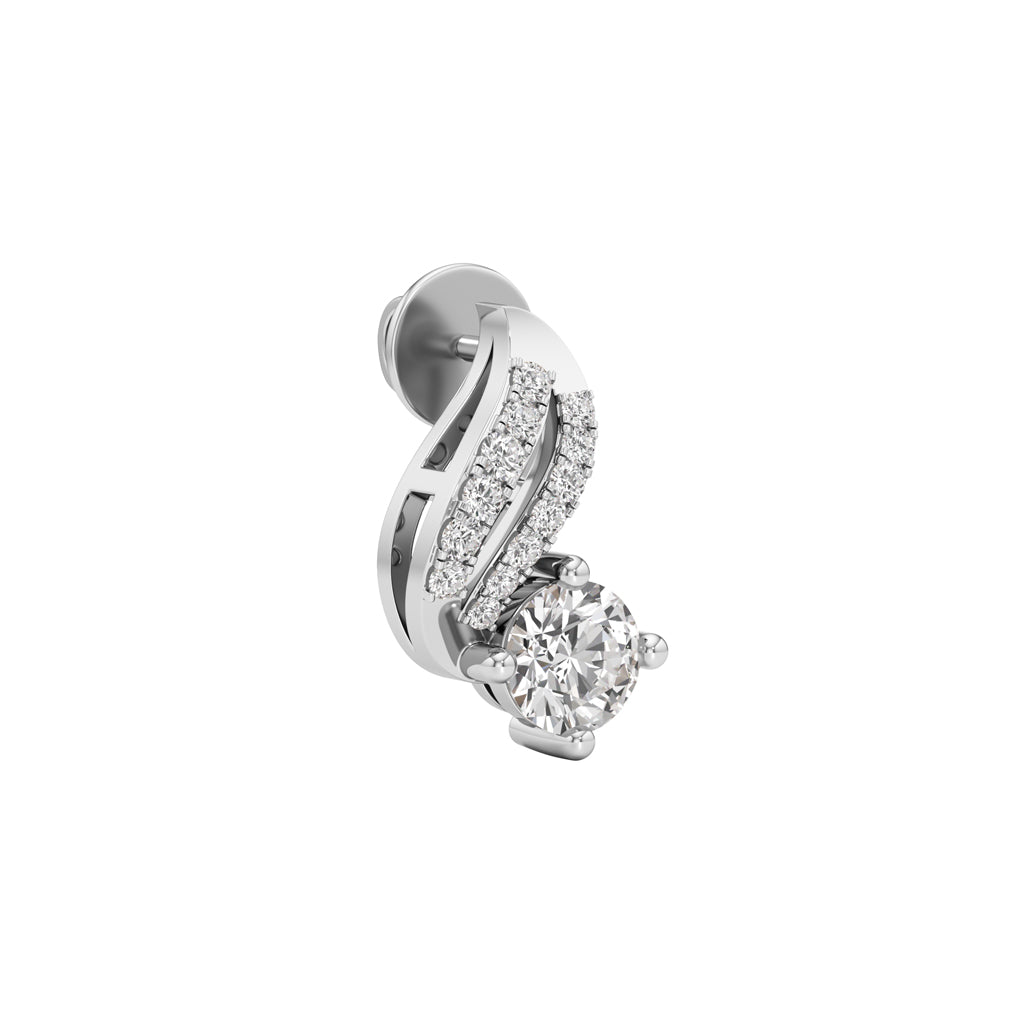 075Ct Round Shape Fancy Studs Earrings