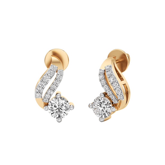 075Ct Round Shape Fancy Studs Earrings