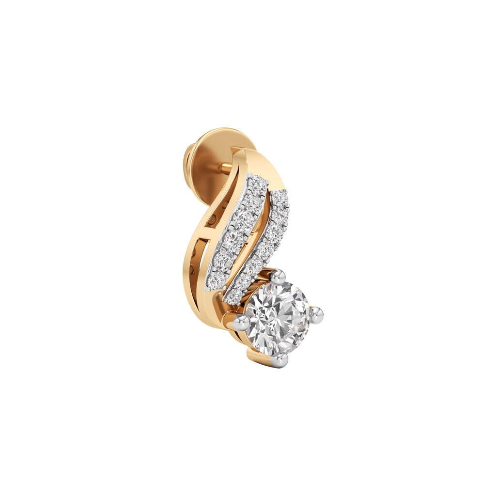 075Ct Round Shape Fancy Studs Earrings