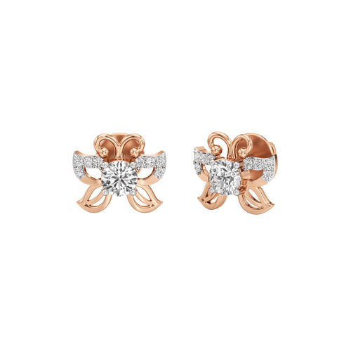 050Ct Round Shape Fancy Studs Earrings