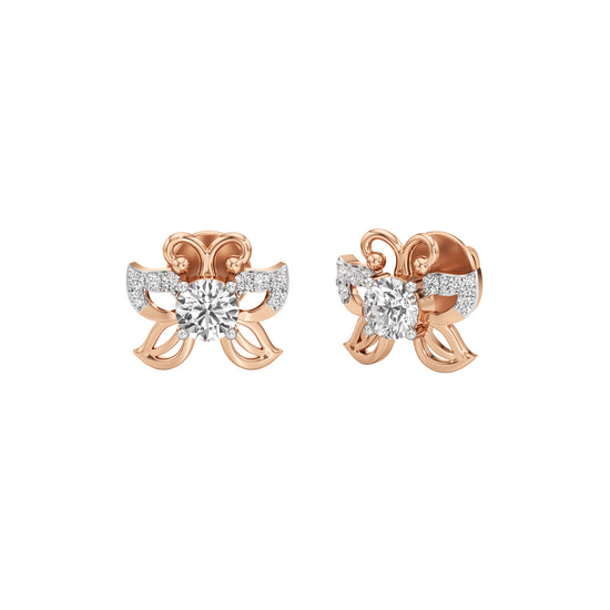 050Ct Round Shape Fancy Studs Earrings