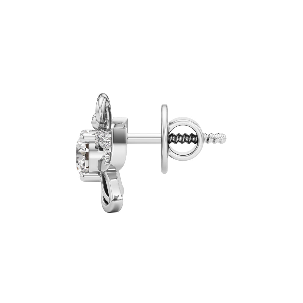 050Ct Round Shape Fancy Studs Earrings