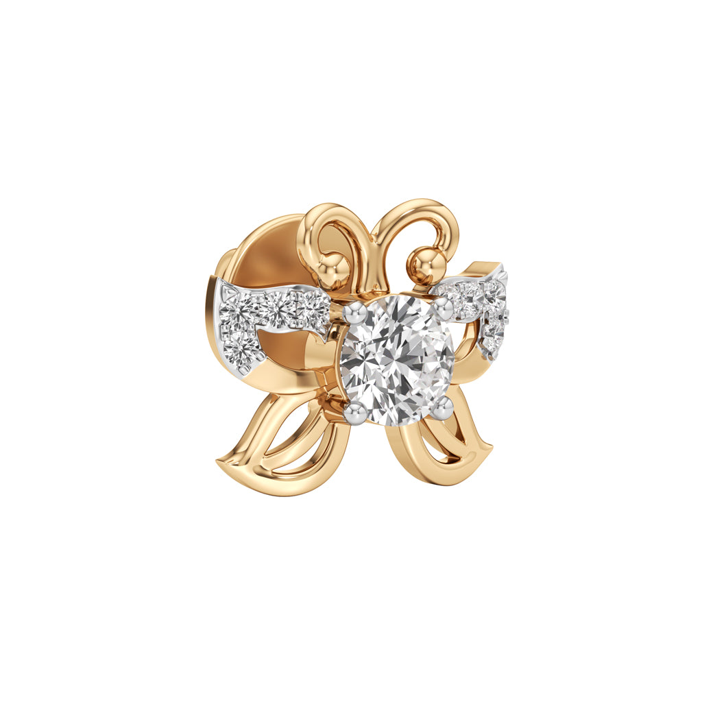 050Ct Round Shape Fancy Studs Earrings