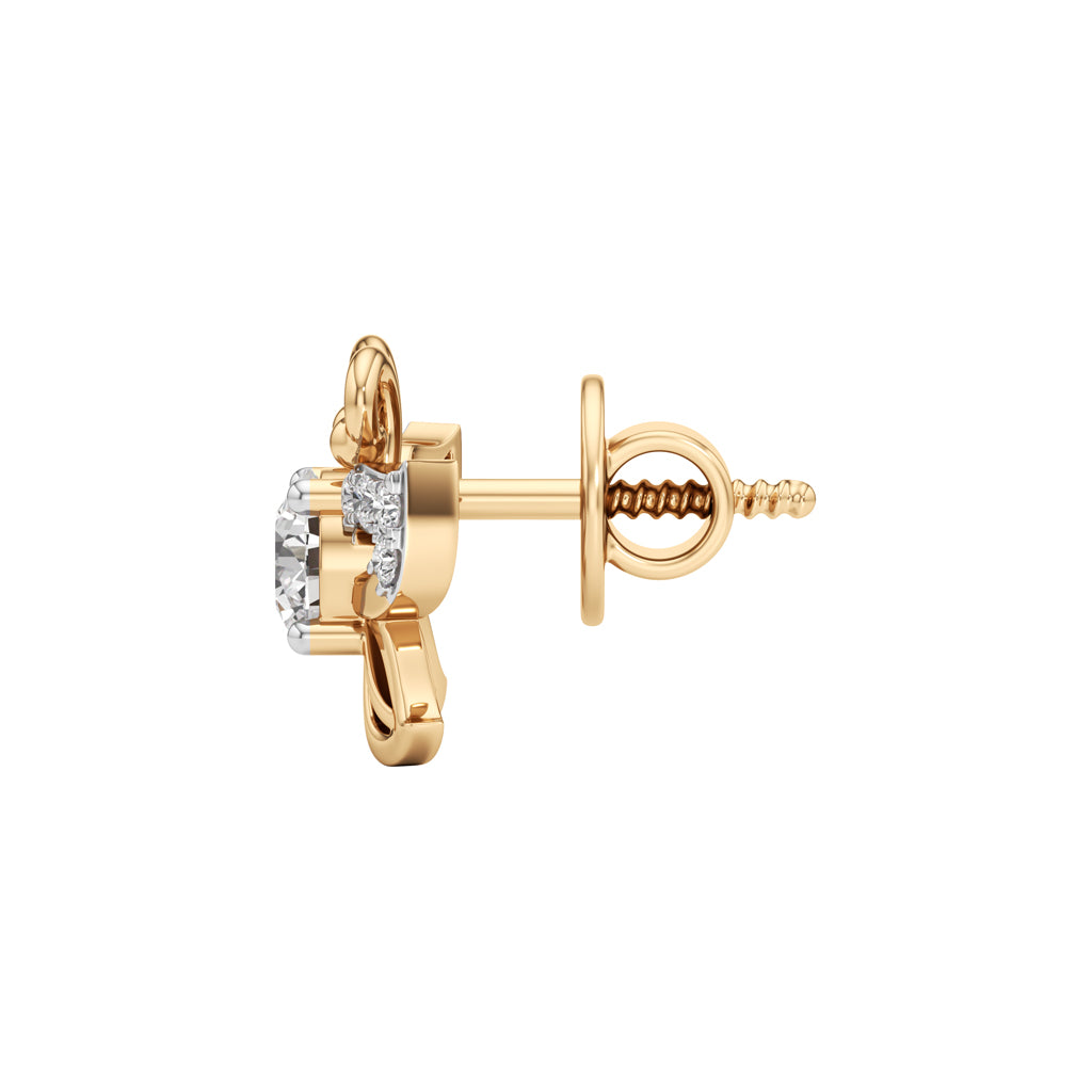 050Ct Round Shape Fancy Studs Earrings