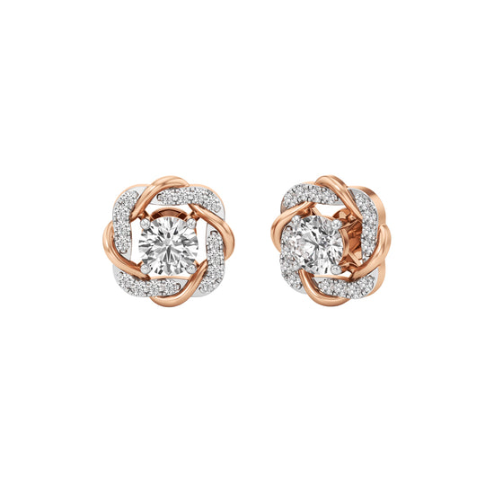 175Ct Round Shape Fancy Studs Earrings