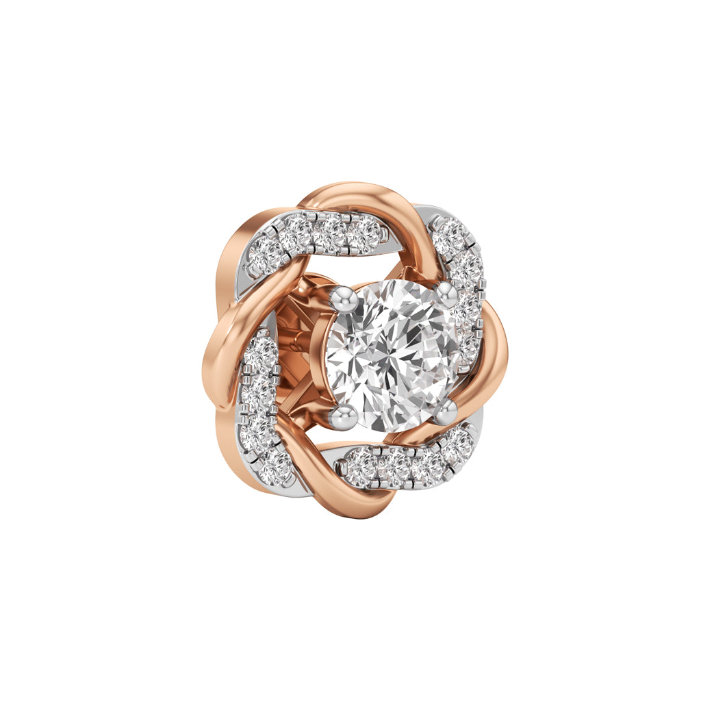 175Ct Round Shape Fancy Studs Earrings