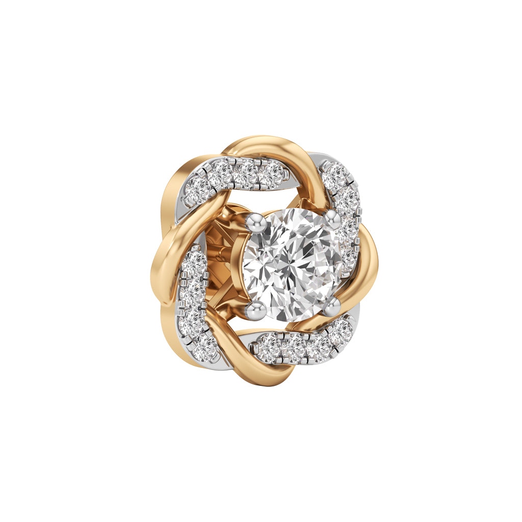 175Ct Round Shape Fancy Studs Earrings