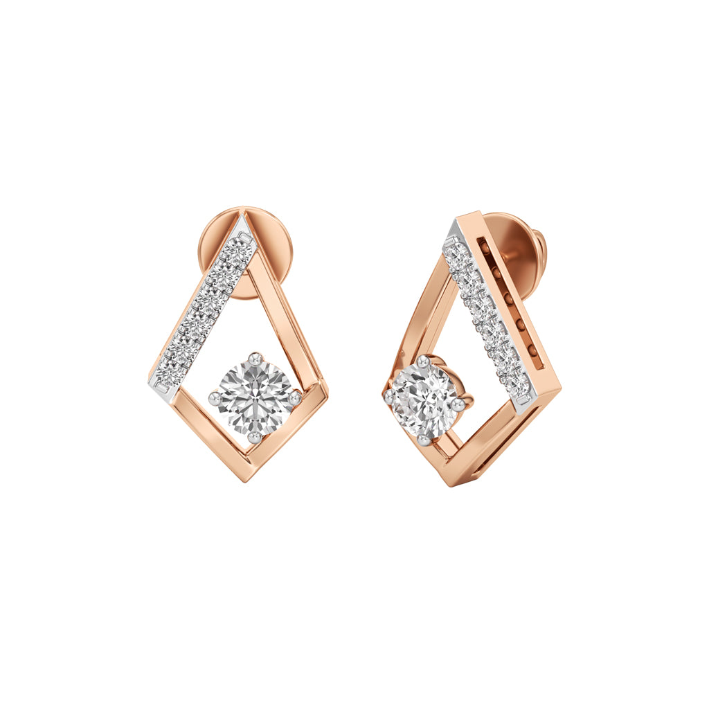050Ct Round Shape Fancy Studs Earrings