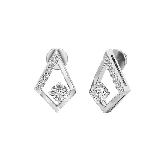 050Ct Round Shape Fancy Studs Earrings