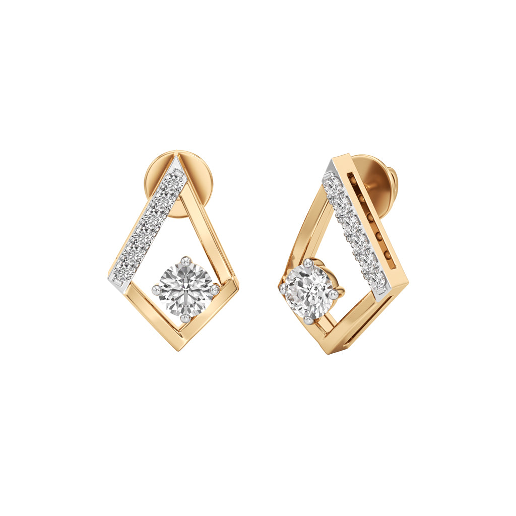 050Ct Round Shape Fancy Studs Earrings
