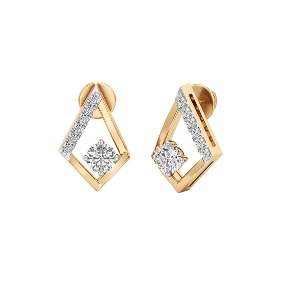 050Ct Round Shape Fancy Studs Earrings
