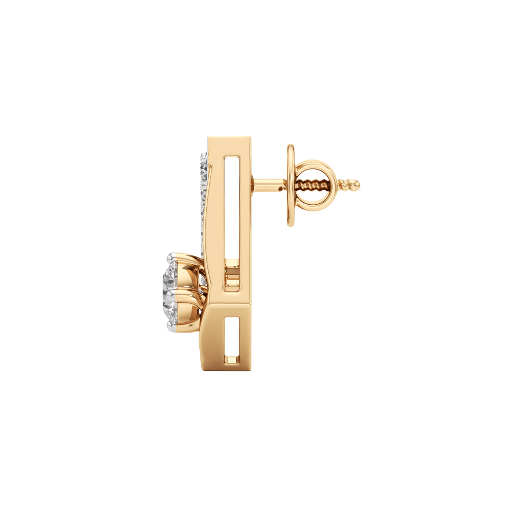 050Ct Round Shape Fancy Studs Earrings