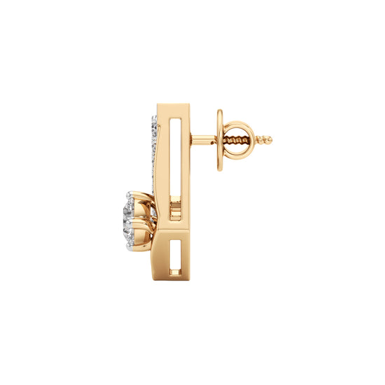 050Ct Round Shape Fancy Studs Earrings