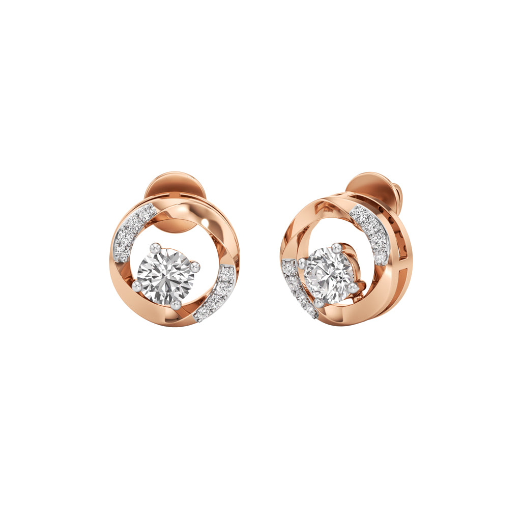 05Ct Round Shape Delicate Earrings