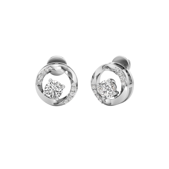 05Ct Round Shape Delicate Earrings