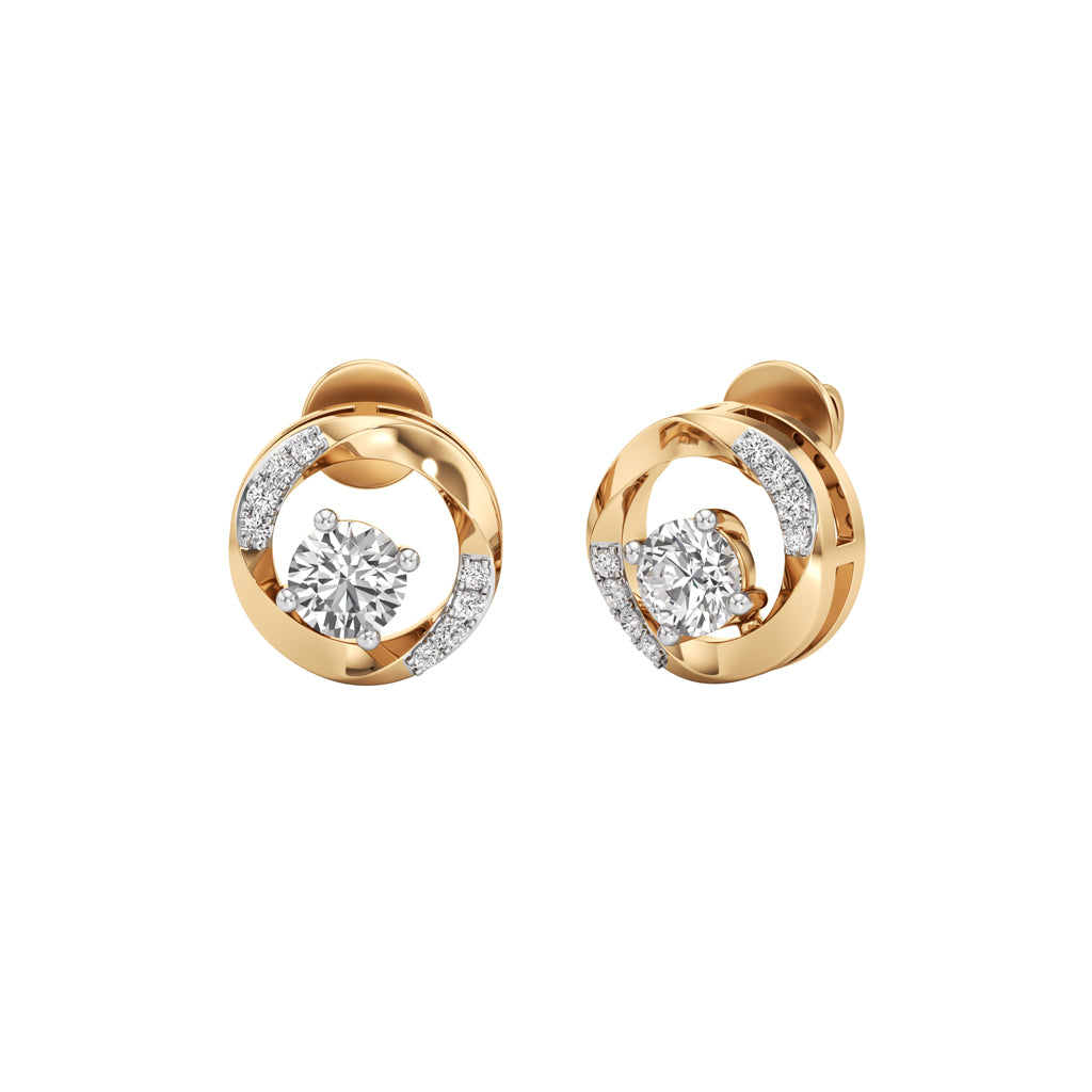 05Ct Round Shape Delicate Earrings