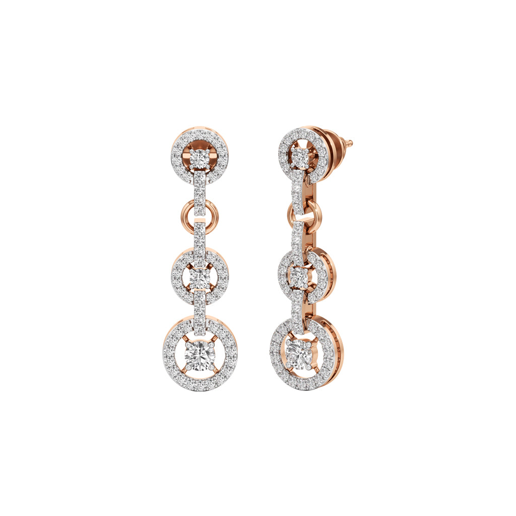 100Ct Round Shape Dangles Earrings