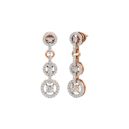 100Ct Round Shape Dangles Earrings