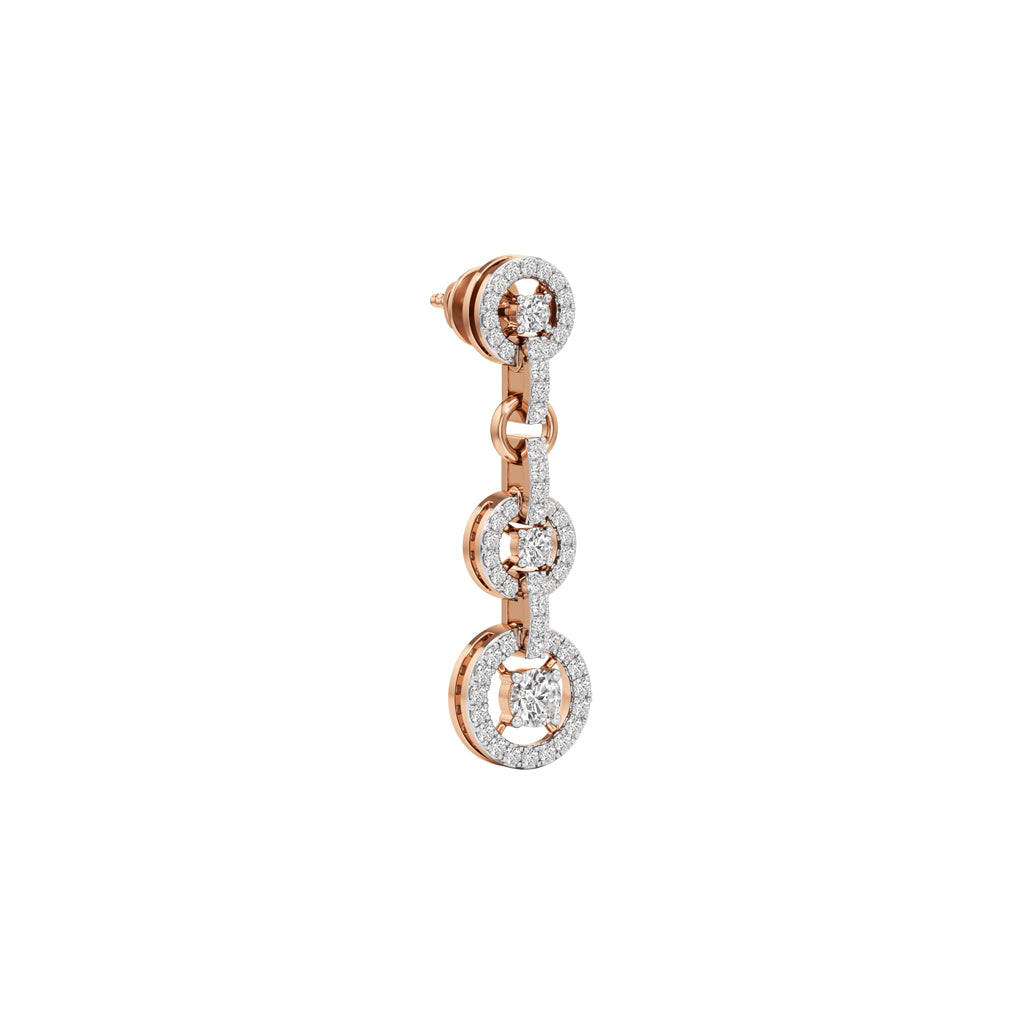 100Ct Round Shape Dangles Earrings