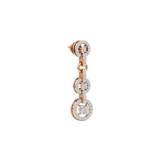 100Ct Round Shape Dangles Earrings