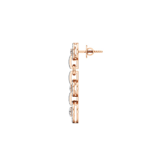 100Ct Round Shape Dangles Earrings