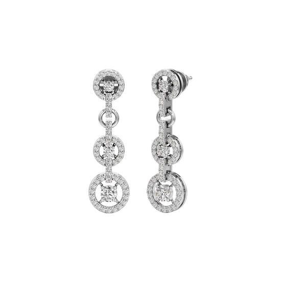 100Ct Round Shape Dangles Earrings