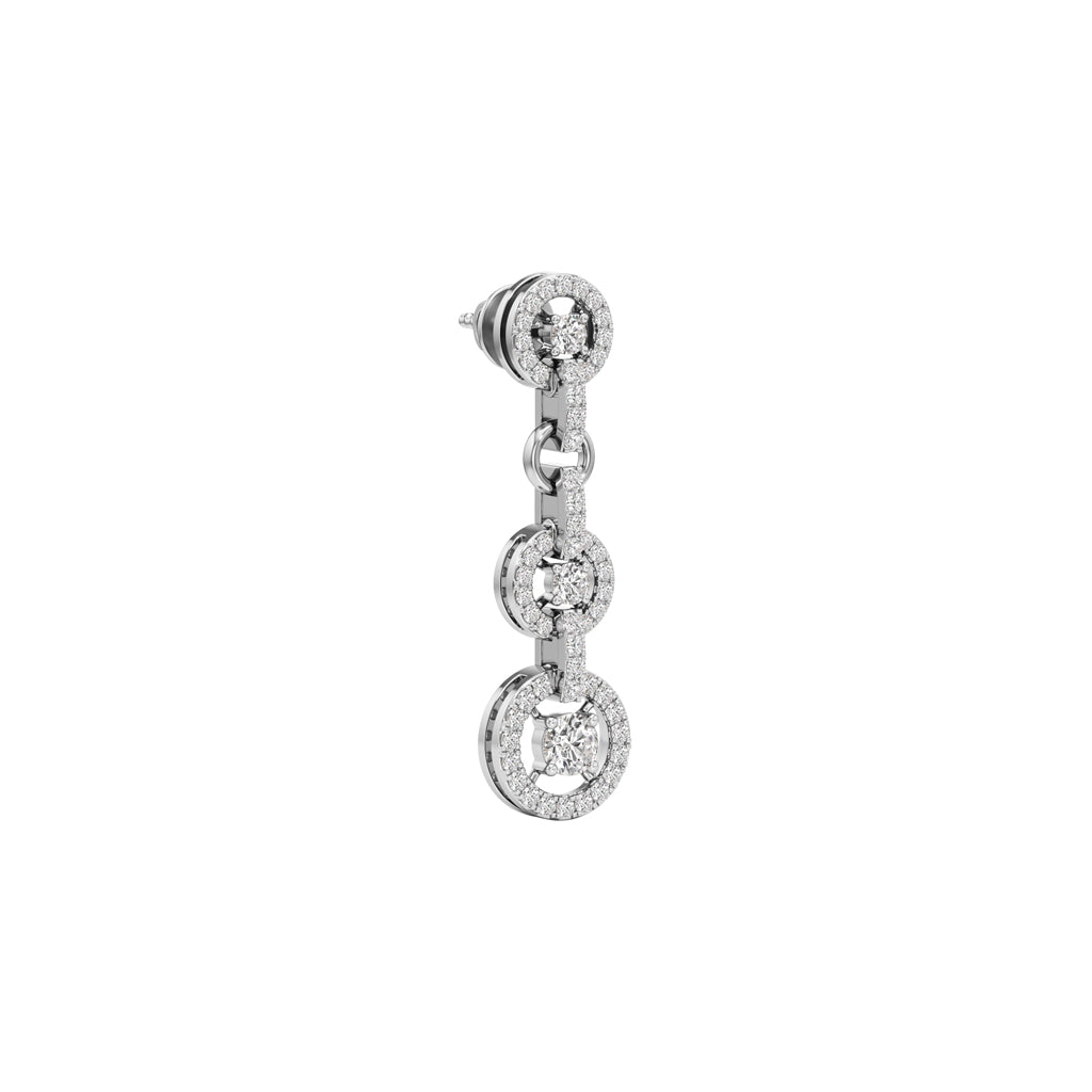 100Ct Round Shape Dangles Earrings