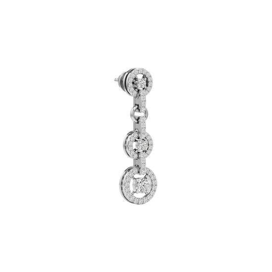 100Ct Round Shape Dangles Earrings