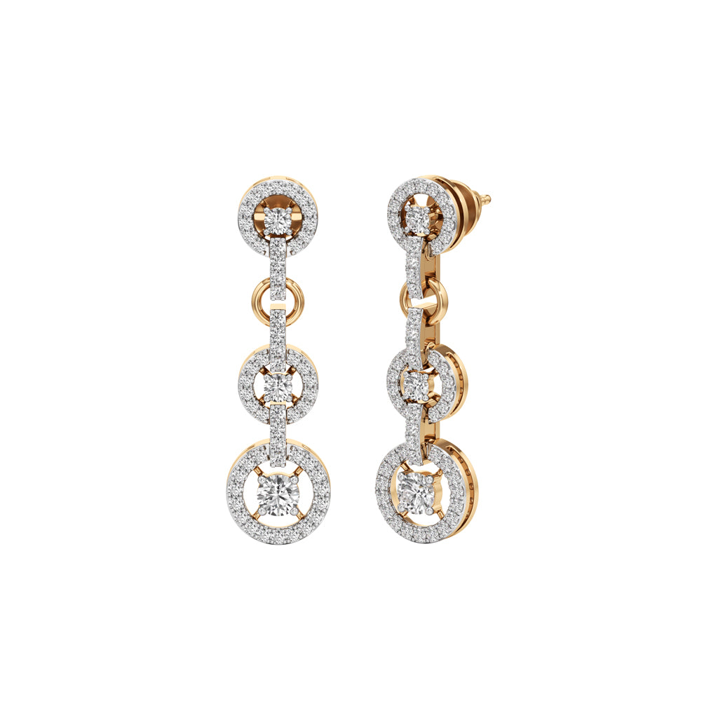 100Ct Round Shape Dangles Earrings