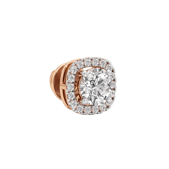 175Ct Round Shape Halo Studs Earrings