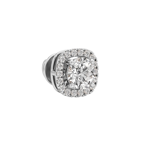175Ct Round Shape Halo Studs Earrings