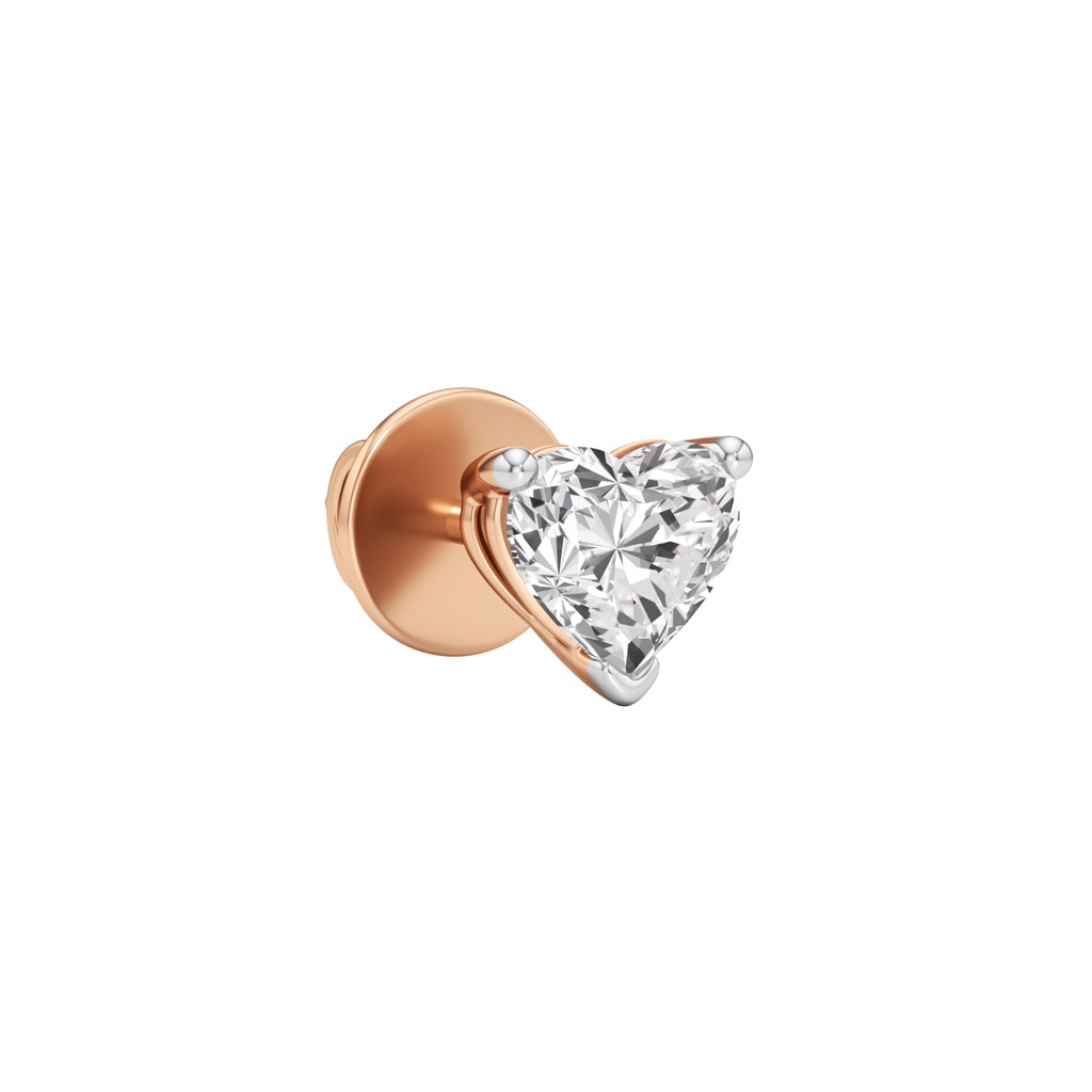 100Ct Heart Shape Solitaire Studs Earrings