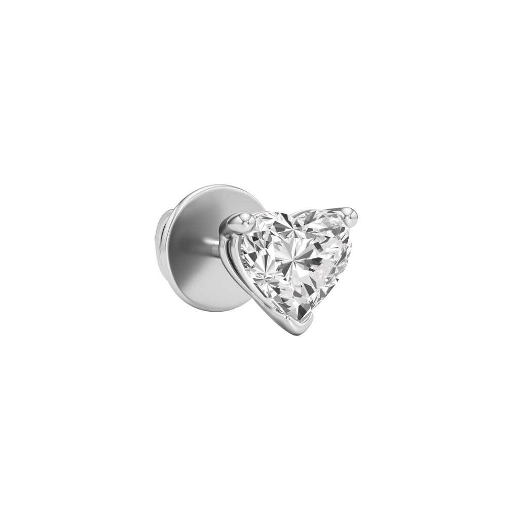 100Ct Heart Shape Solitaire Studs Earrings