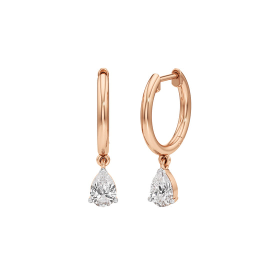 100Ct Pear ShapeHoops Earrings